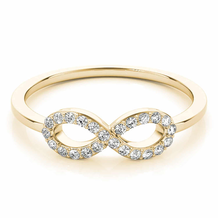 0.12CTW Natural Diamond 14K Yellow Gold Infinity Ring - WJD Exclusives