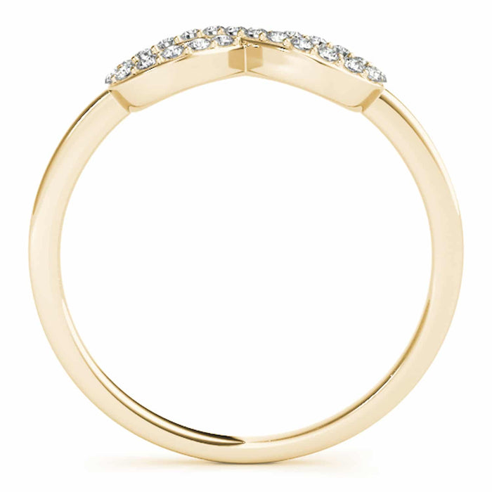 0.12CTW Natural Diamond 14K Yellow Gold Infinity Ring - WJD Exclusives
