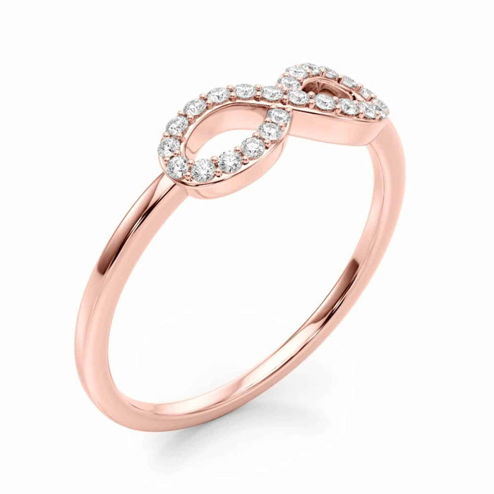 0.12CTW Natural Diamond 14K Rose Gold Infinity Ring - WJD Exclusives