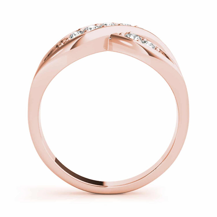 0.25CTW Natural Diamond 14K Rose Gold Infinity Ring - WJD Exclusives