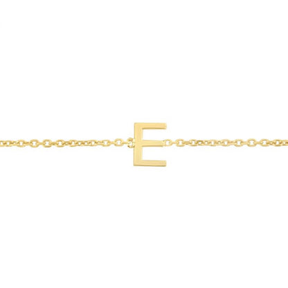 14K Gold Yellow Letter Initials Bracelet 6.5"-7" Adjustable