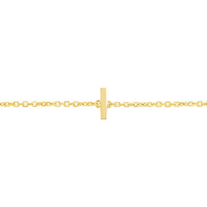 14K Gold Yellow Letter Initials Bracelet 6.5"-7" Adjustable