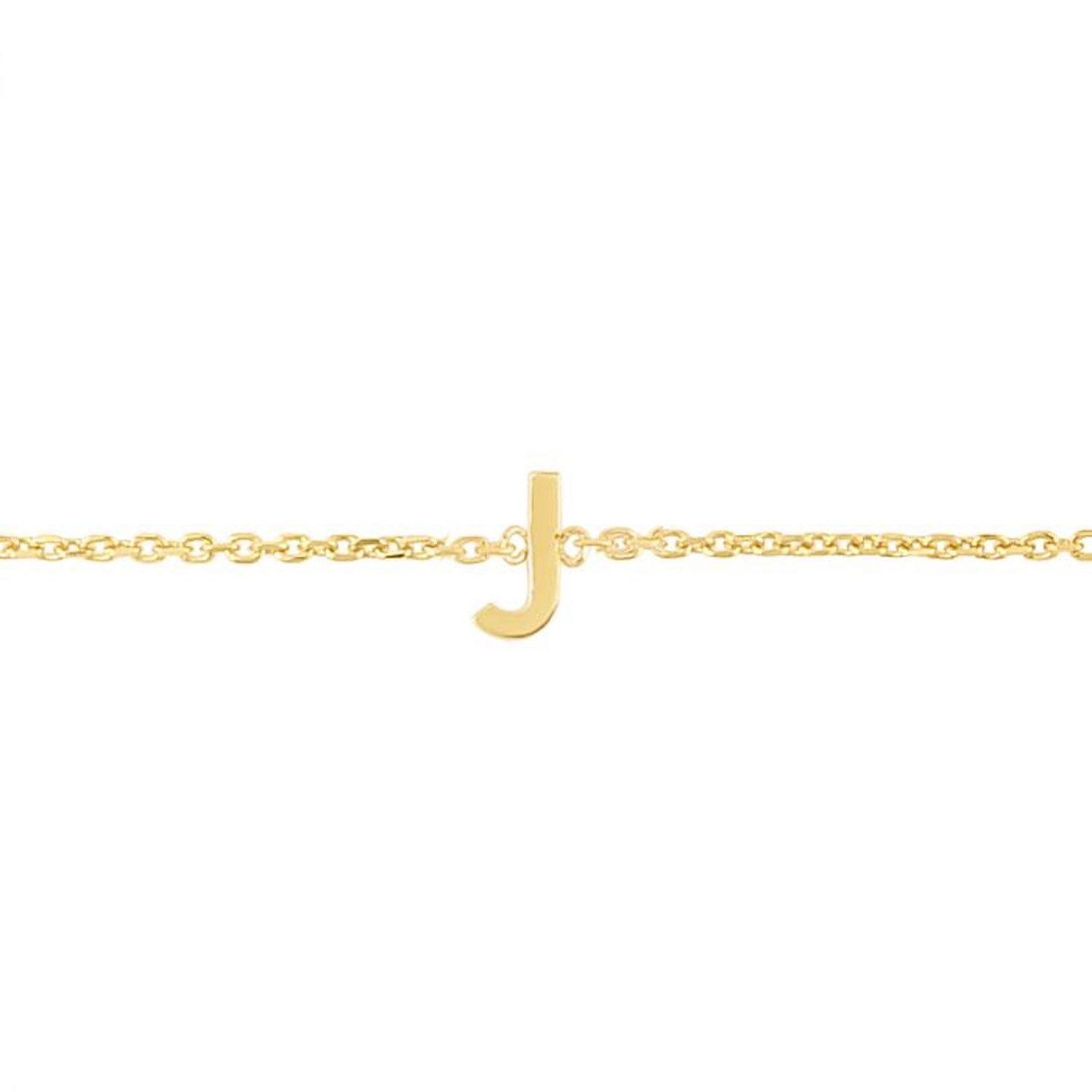 14K Gold Yellow Letter Initials Bracelet 6.5"-7" Adjustable