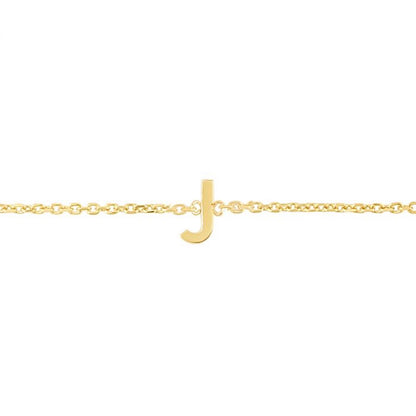 14K Gold Yellow Letter Initials Bracelet 6.5"-7" Adjustable