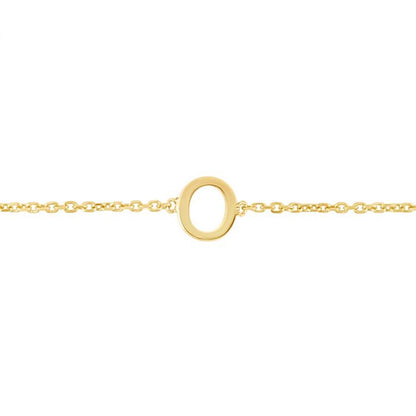 14K Gold Yellow Letter Initials Bracelet 6.5"-7" Adjustable