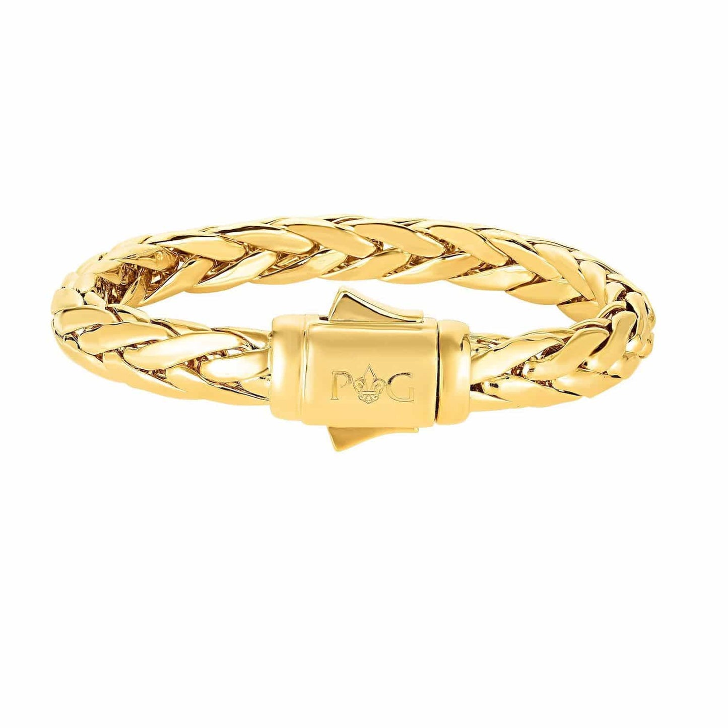 14K Gold Yellow 10mm Woven Round Bracelet 8.5"