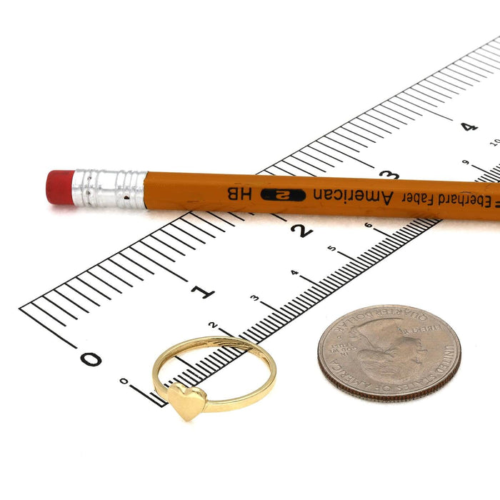 10K Yellow Gold High Polished Heart Stackable Ring - WJD Exclusives