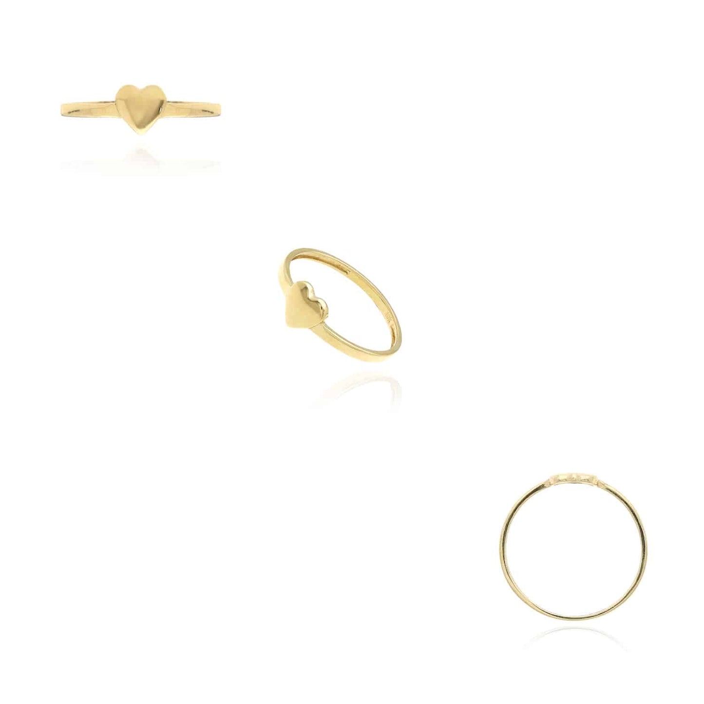 10K Yellow Gold High Polished Heart Stackable Ring
