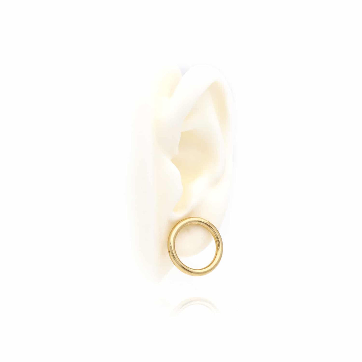 10K Yellow Gold Open Circle Modern Stud Earrings 20mm - WJD Exclusives