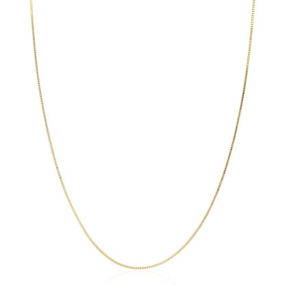 Solid 14k Yellow Gold White Gold 0.5 mm Diamond Cut Box Chain Necklace 16"