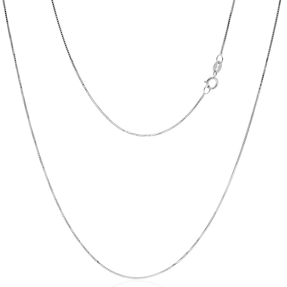 Solid 14k Yellow Gold White Gold 0.5 mm Diamond Cut Box Chain Necklace 16"