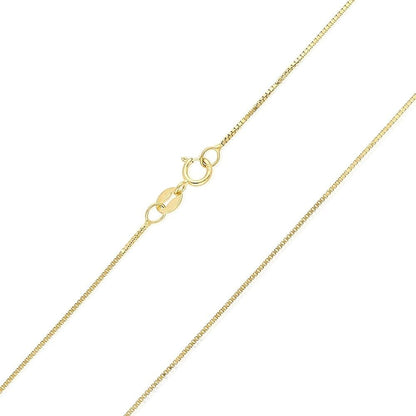 Solid 14k Yellow Gold White Gold 0.5 mm Diamond Cut Box Chain Necklace 16"