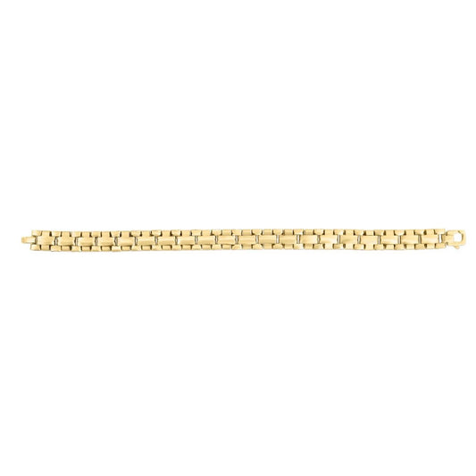 14K Gold Yellow 9.5mm Panther Bracelet 7.25"-8.25"