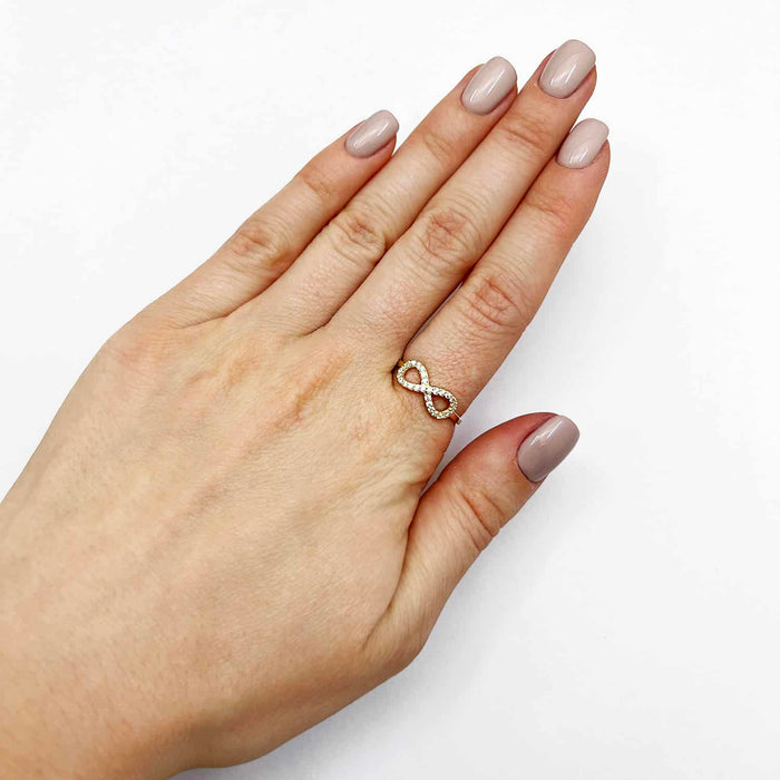 10K Gold Yellow CZ Infinity Ring - WJD Exclusives