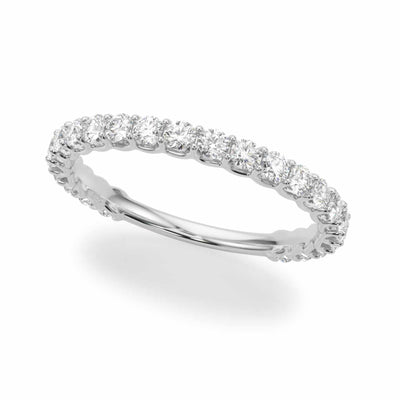 0.75CTW Natural Diamond 14K White Gold 3/4 Eternity Ring Band - WJD Exclusives