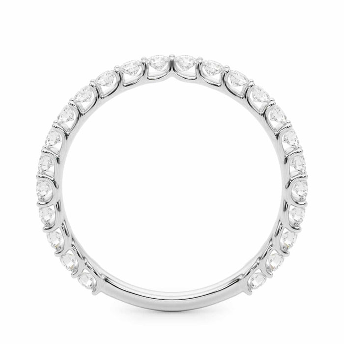 0.75CTW Natural Diamond 14K White Gold 3/4 Eternity Ring Band - WJD Exclusives