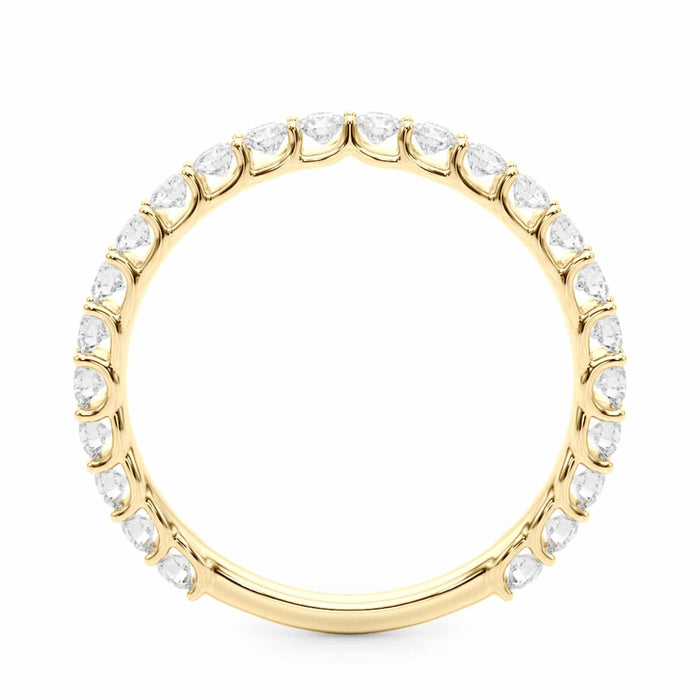 0.75CTW Natural Diamond 14K Yellow Gold 3/4 Eternity Ring Band - WJD Exclusives