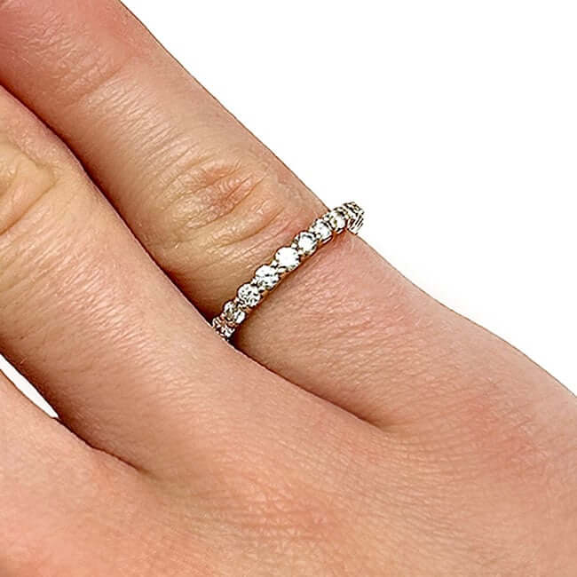 0.75CTW Natural Diamond 14K Yellow Gold 3/4 Eternity Ring Band - WJD Exclusives