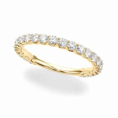 0.75CTW Natural Diamond 14K Yellow Gold 3/4 Eternity Ring Band - WJD Exclusives