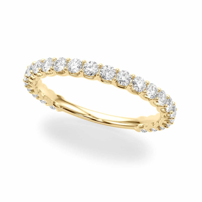 0.75CTW Natural Diamond 14K Yellow Gold 3/4 Eternity Ring Band - WJD Exclusives