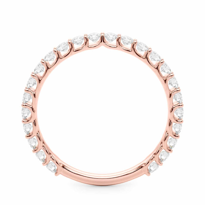 0.75CTW Natural Diamond 14K Rose Gold 3/4 Eternity Ring Band - WJD Exclusives