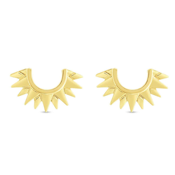14K Gold Sunburst Stud Earrings - WJD Exclusives