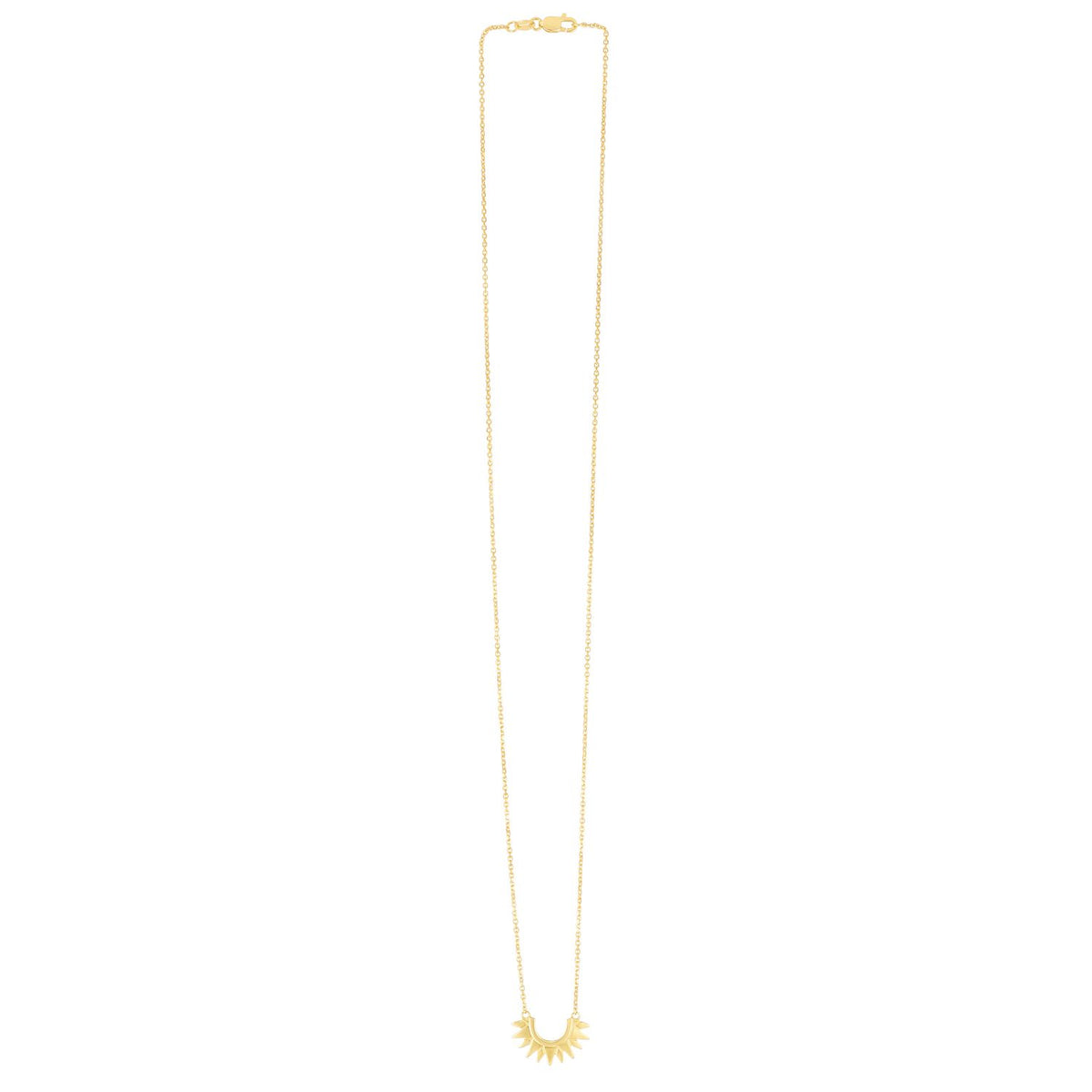 14K Yellow Gold Sunburst 1mm Cable Necklace (Hollow) 18" - WJD Exclusives