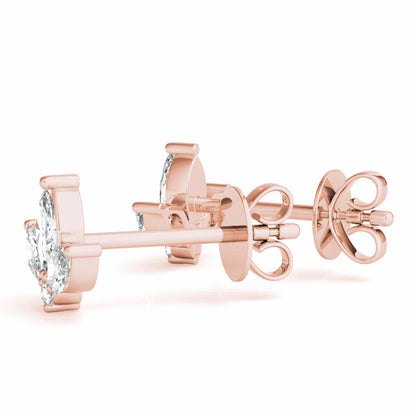 0.50CTW Lab-Grown Diamond 3 Marquise-Cut 14K Gold Cluster Stud Earrings