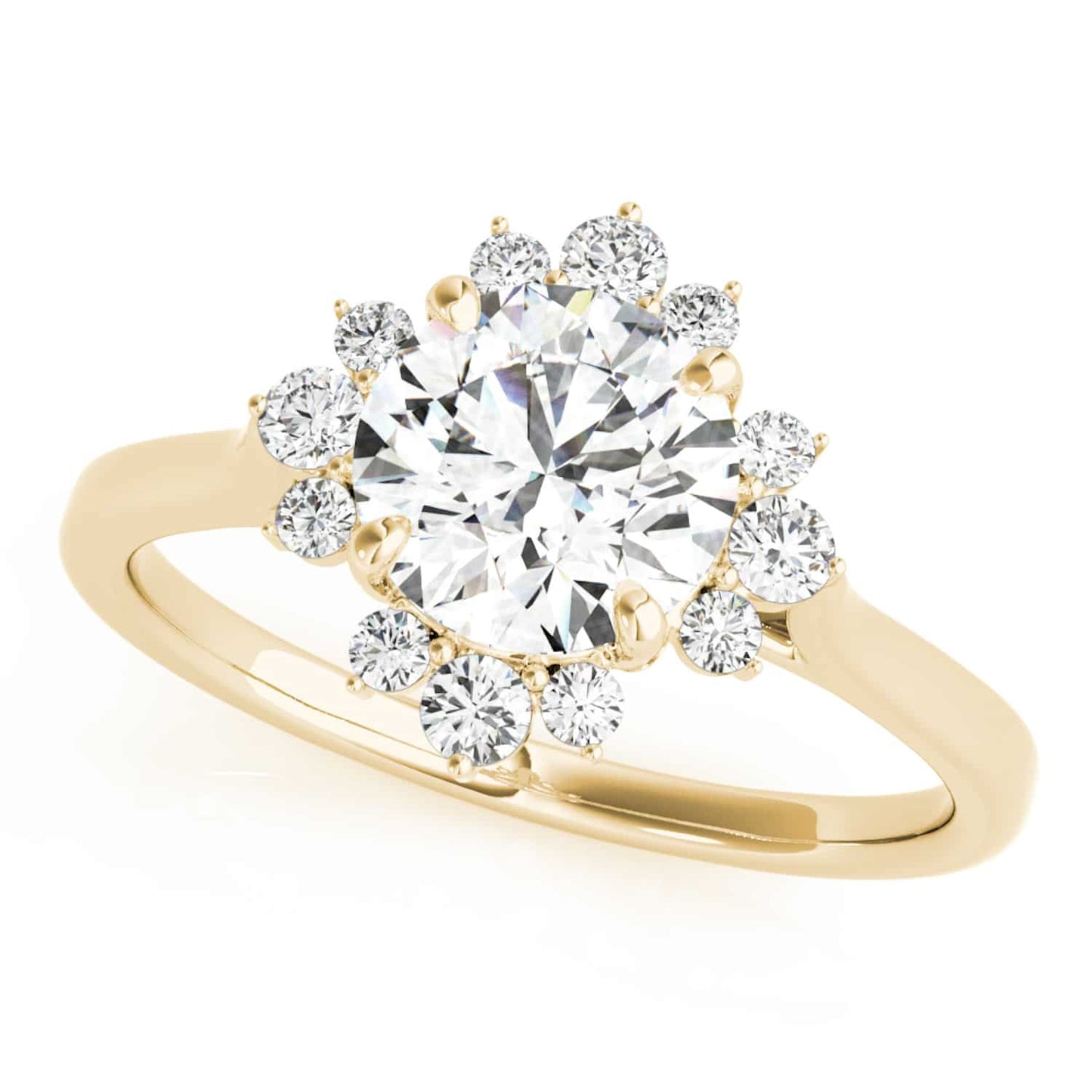1.50CTW Lab-Grown Diamond 14K Gold Yellow Flower Engagement Ring