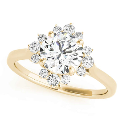 1.50CTW Lab - Grown Diamond 14K Yellow Gold Flower Engagement Ring - WJD Exclusives