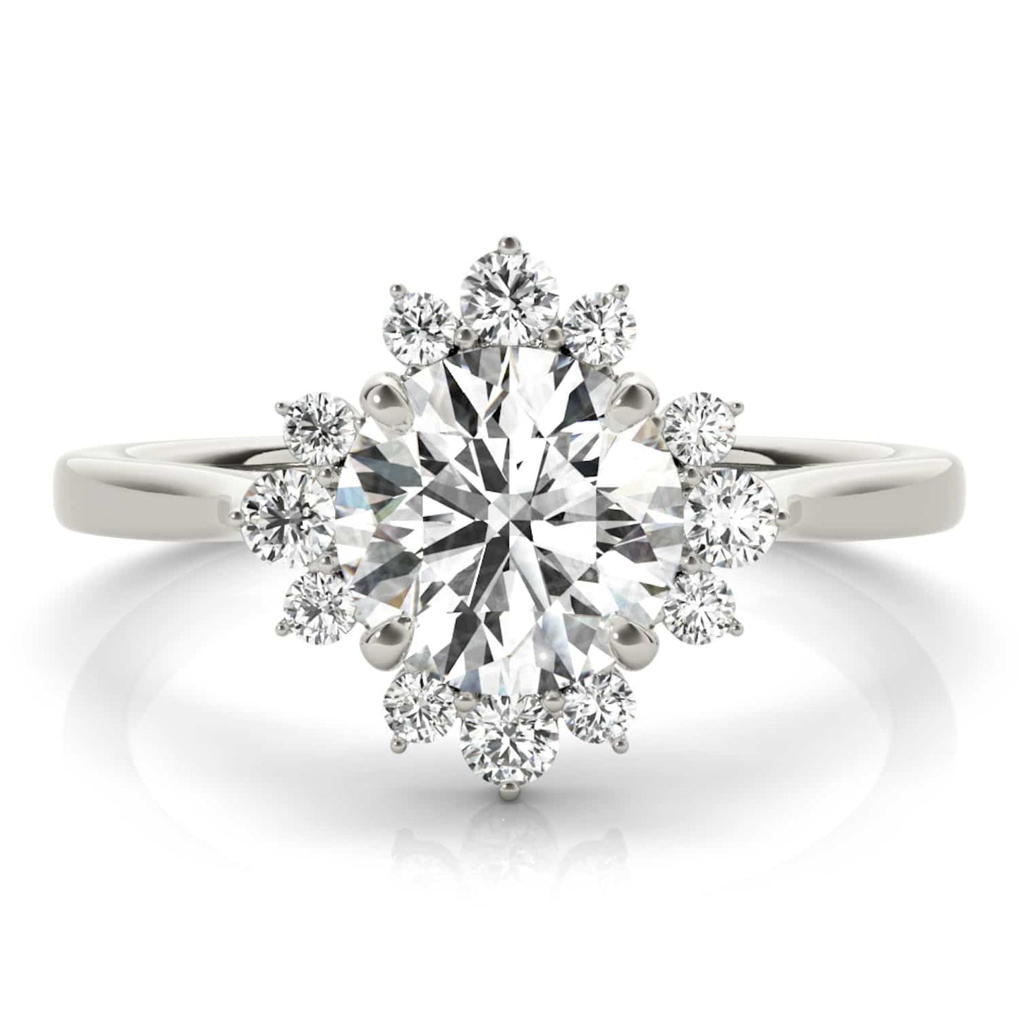 1.50CTW Lab-Grown Diamonds 14K Gold White Flower Engagement Ring