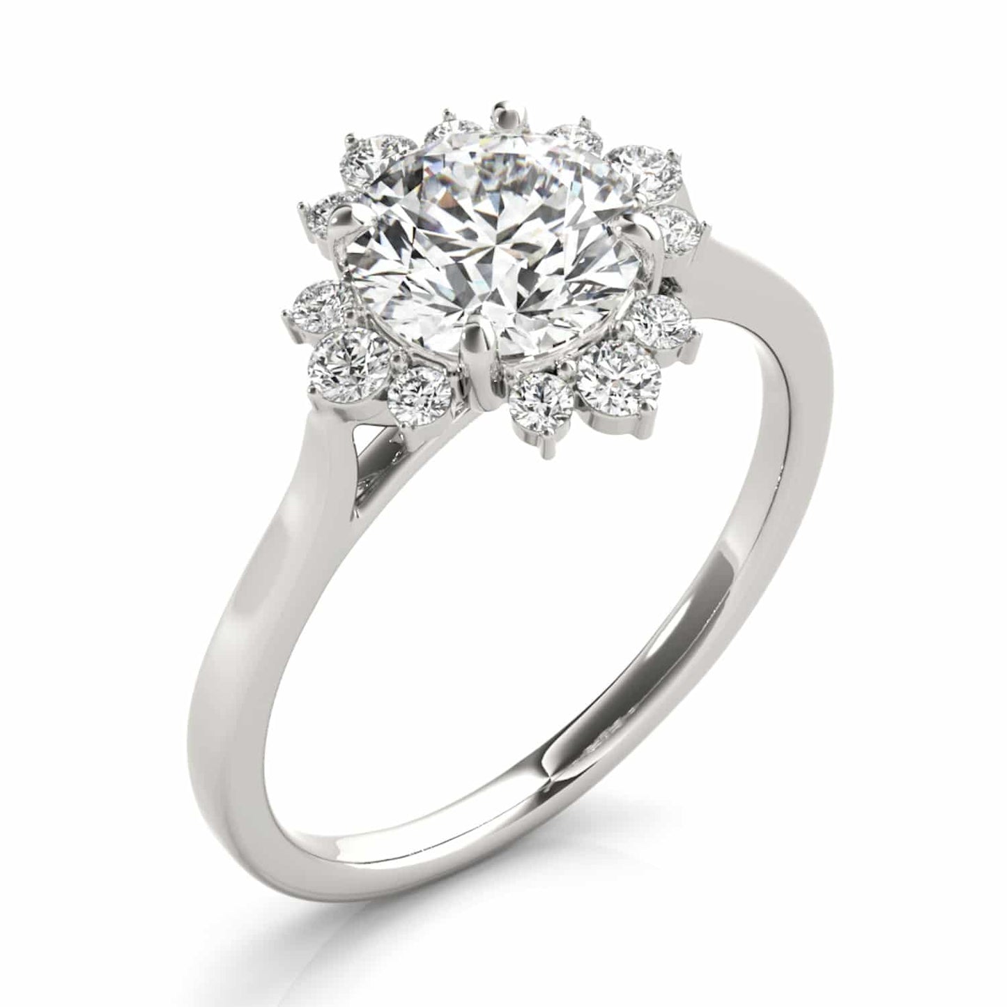 1.50CTW Lab-Grown Diamonds 14K Gold White Flower Engagement Ring