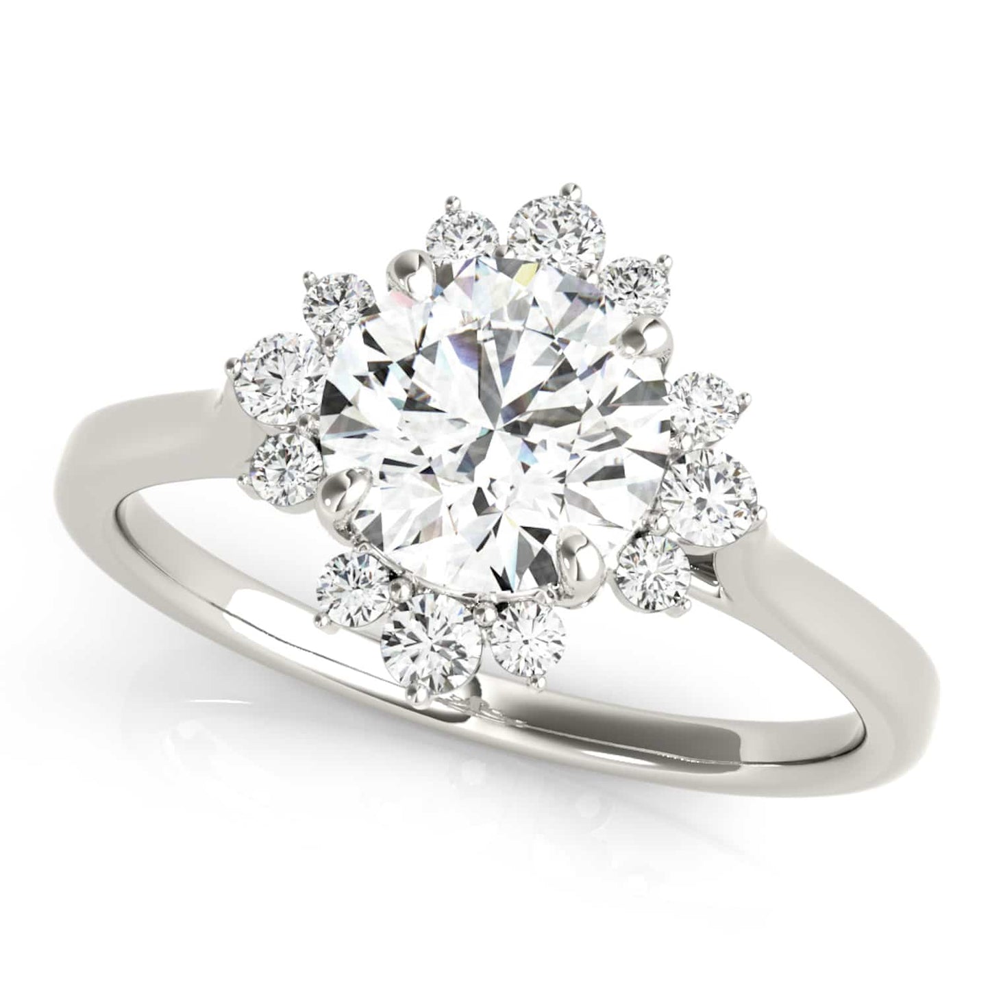 1.50CTW Lab-Grown Diamonds 14K Gold White Flower Engagement Ring