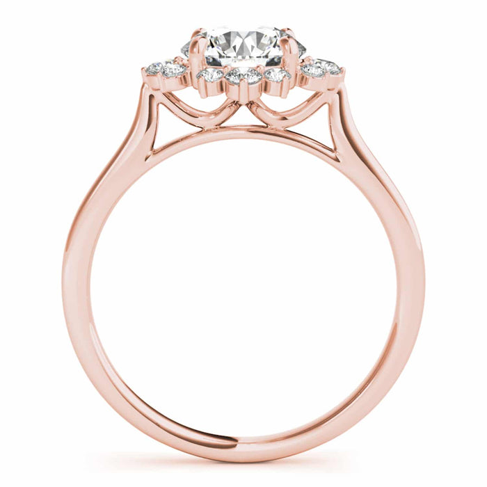 1.50CTW Lab - Grown Diamond 14K Rose Gold Flower Engagement Ring - WJD Exclusives