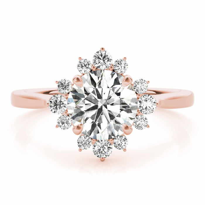 1.50CTW Lab - Grown Diamond 14K Rose Gold Flower Engagement Ring - WJD Exclusives