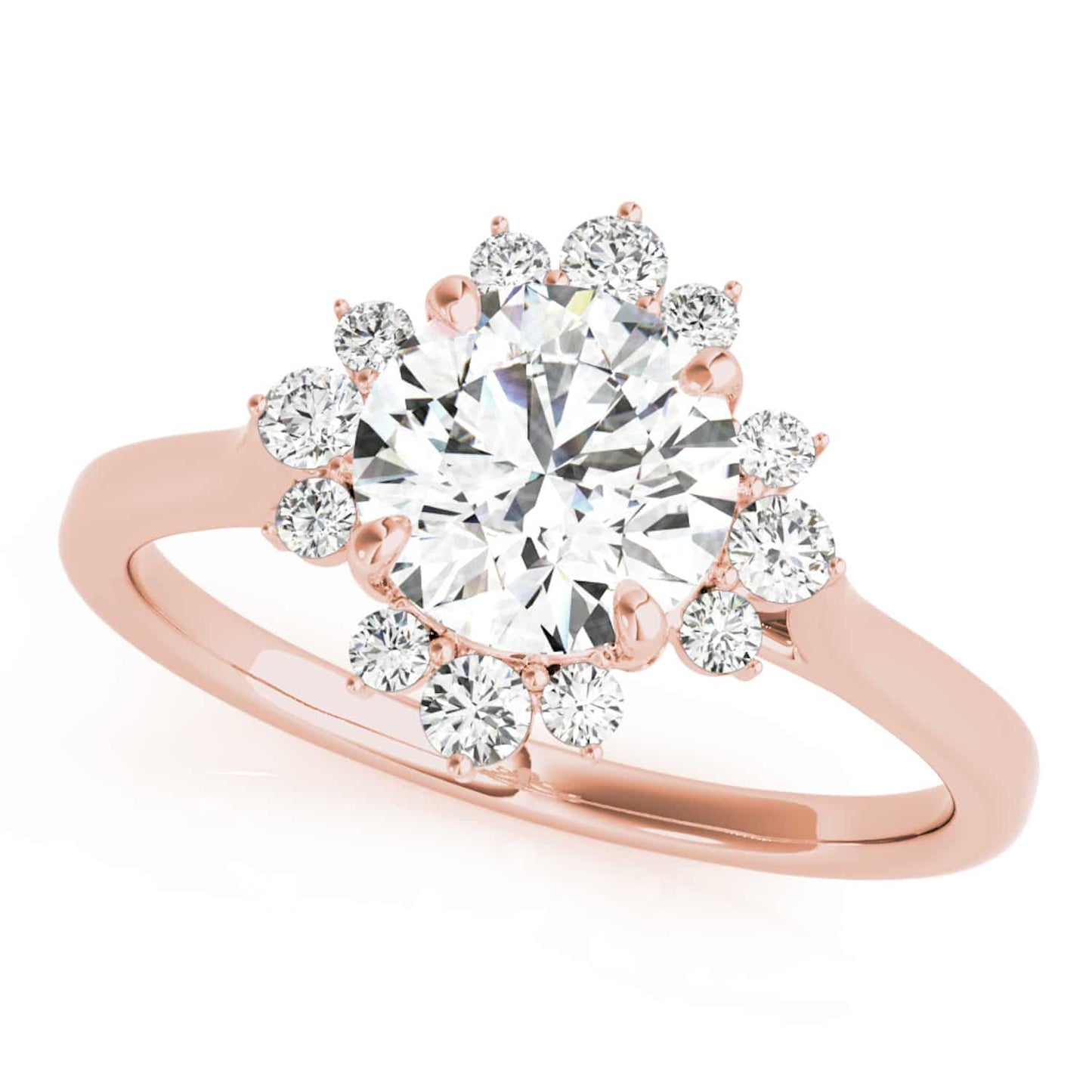 1.50CTW Lab-Grown Diamond 14K Gold Rose Flower Engagement Ring