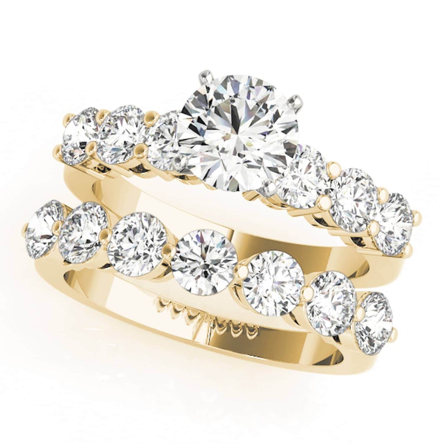 1.45CTW Lab-Grown Diamond 18K Gold Yellow Classic Engagement Ring