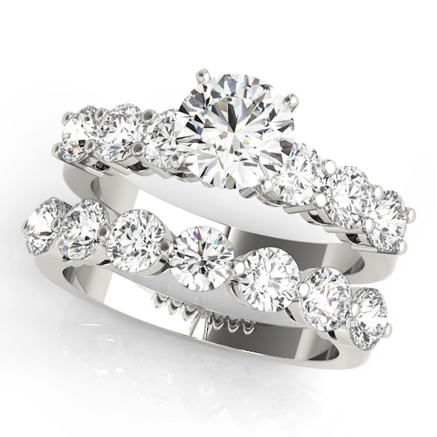 1.45CTW Lab-Grown Diamond 18K Gold White Classic Engagement Ring
