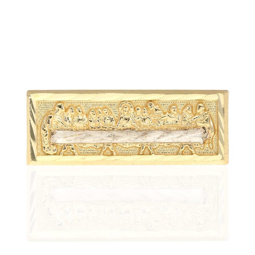 10k Gold Yellow The Last Supper Religious Diamond-Cut Ring