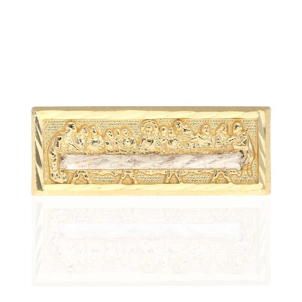 10k Gold Yellow The Last Supper Religious Diamond Cut Ring Size 5-8
