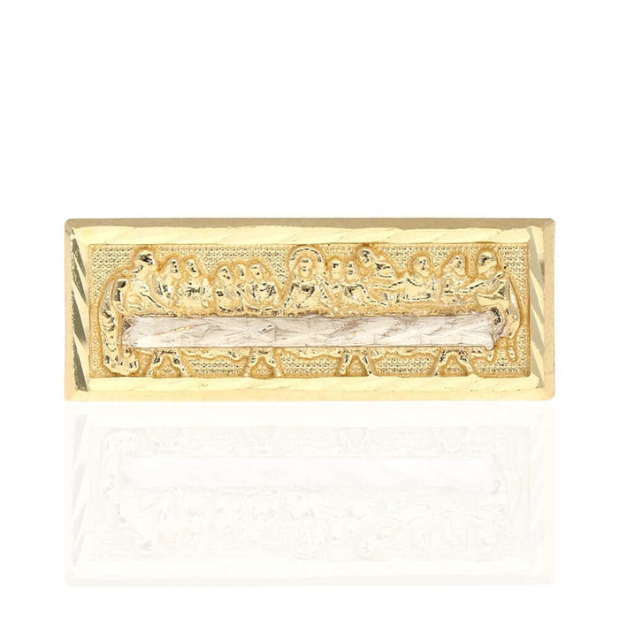 10k Gold Yellow The Last Supper Religious Diamond-Cut Ring
