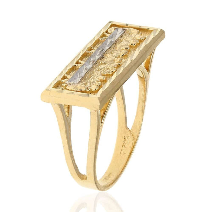 10k Gold Yellow The Last Supper Religious Diamond-Cut Ring