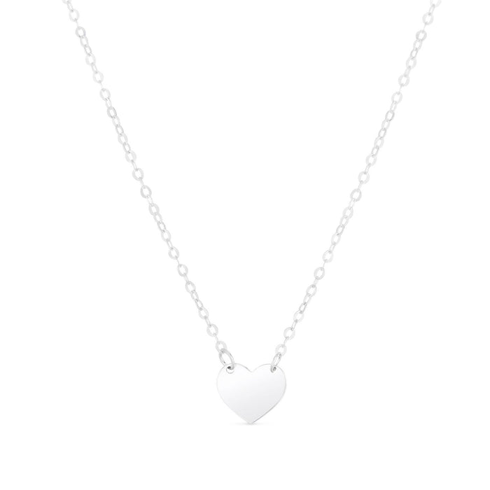 Engravable 14K Yellow Gold Heart Cable Necklace (Hollow) Adjustable 16" - 18" - WJD Exclusives