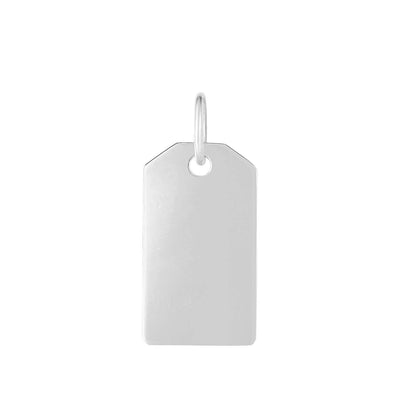 Engravable 14K Yellow Gold White Personalized Dog Tag Pendant 1" - WJD Exclusives