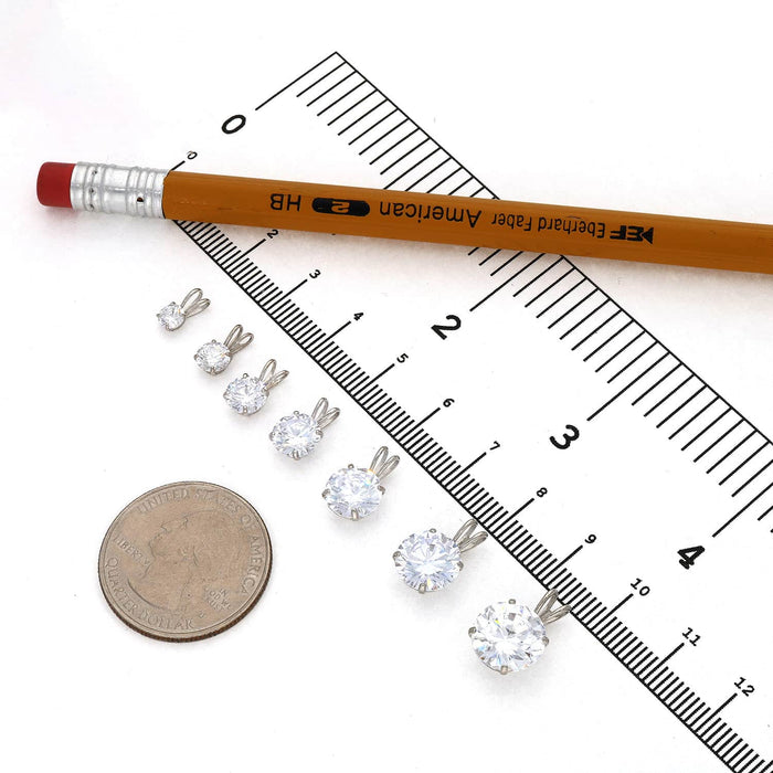 .25CT - 4CT Lab - Grown Moissanite Certified 14K White Gold Round Solitaire Pendant - WJD Exclusives