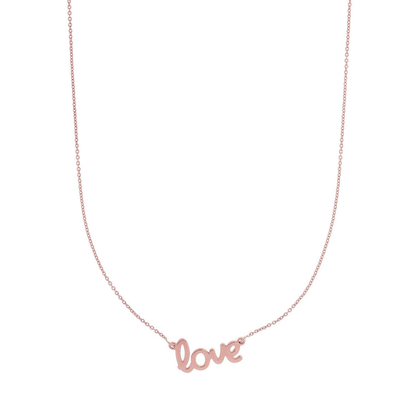 14K Rose Gold Yellow LOVE 16"-18" Adjustable Necklace