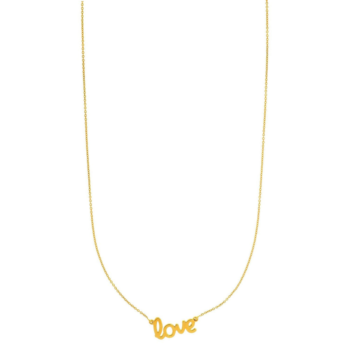 14K Rose & Yellow Gold LOVE Necklace (Hollow) Adjustable 16" - 18" - WJD Exclusives