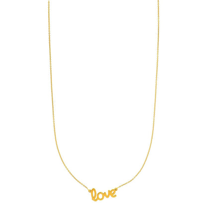 14K Rose Gold Yellow LOVE 16"-18" Adjustable Necklace
