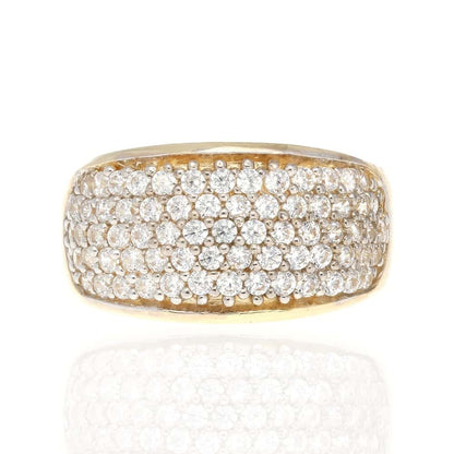 10k Gold Yellow Micro Pave Created Diamond Unisex Signet Ring Size 5-8