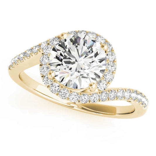 2.50CTW Lab-Grown Diamond 18K Gold Yellow Halo Twist Swirl Engagement Ring